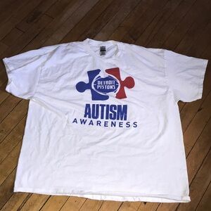 Detroit Pistons  Gildan White Autism Awareness T-Shirt